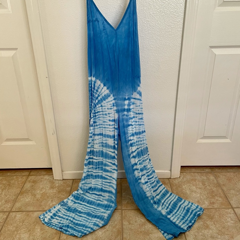Planet Blue Blue Tie Dye Jumpsuit